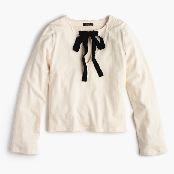 J.crew velvet tie front top, Sz S, NWT - Picture 2 of 5